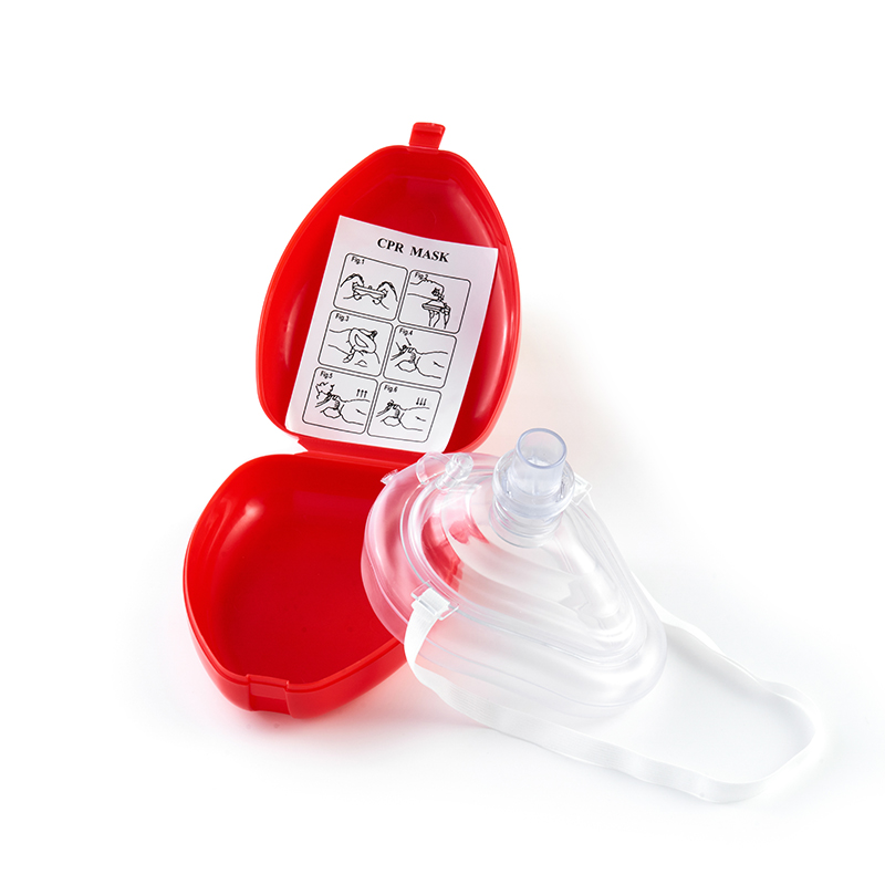 CPR one way valve clamshell mask